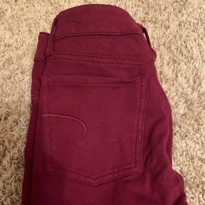 American Eagle Skinny Jeans Maroon Size 0